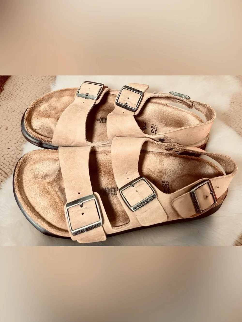 Birkenstock Milano Crosstown Rugged Oiled Leather Sandals - Size 39 (W8 / M6)